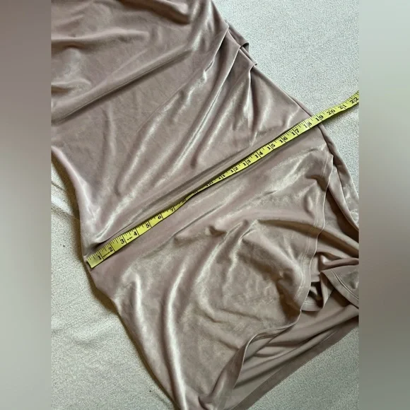 Aritzia Wilfred Free Klum Blush Pink Velvet Faux Wrap Longsleeve Dress large - Picture 11 of 15